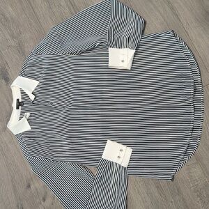 Ann Taylor vintage silk striped button down shirt blouse